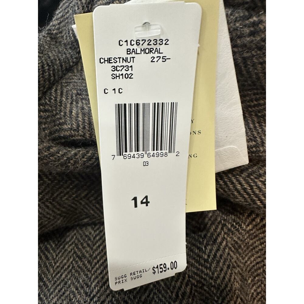 Lauren Ralph Lauren Wool Pants Chestnut‎ Brown Herringbone Women Size 14 NWT - Picture 6 of 6